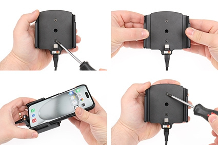 Brodit Aktivhalterung für feste Installation, Apple iPhone 15 Plus/15 Pro Max/16 Plus/16 Pro Max