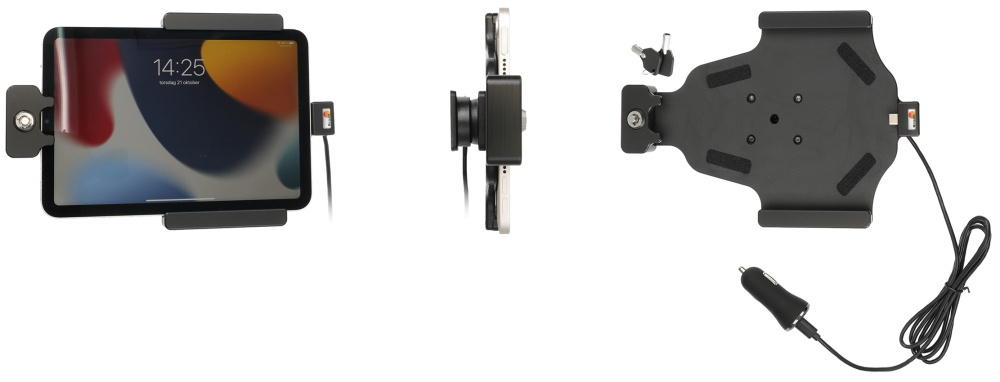 Brodit Halterung mit Schlüsselschloss, Apple iPad Mini 6th Gen (A2567, A2568, A2569)/7th Gen 2024 (A2995, A2996)