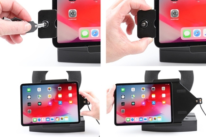 Brodit Halter mit Schlüsselschloss, Apple iPad Air 11 (A2902, A2903, A2904)/Air 11 2025 M3 (A3266, A3267, A2370)/Air 4th Gen (A2072, A2316, A2324, A2325)/Air 5th Gen (A2588, A2589, A2591)/Pro 11 2018 (A1980, A2013, A1934, A1979)/Pro 11 2020 2nd Generation