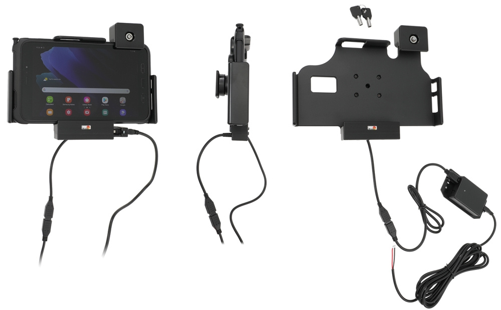Brodit Halter mit Schlüsselschloss, Samsung Galaxy Tab Active 2 SM-T390/SM-T395/3 SM-T570/SM-T575/5 SM-X300/SM-X306B
