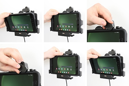 Brodit Halter mit Federverriegelung, Samsung Galaxy Tab Active 3 SM-T570/SM-T575/5 SM-X300/SM-X306B