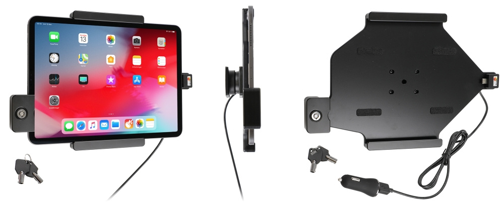 Brodit Halterung mit Schlüsselschloss, Apple iPad Air 11 (A2902, A2903, A2904)/Air 11 2025 M3 (A3266, A3267, A2370)/Air 4th Gen (A2072, A2316, A2324, A2325)/Air 5th Gen (A2588, A2589, A2591)/Pro 11 2018 (A1980, A2013, A1934, A1979)/Pro 11 2020 2nd Generat