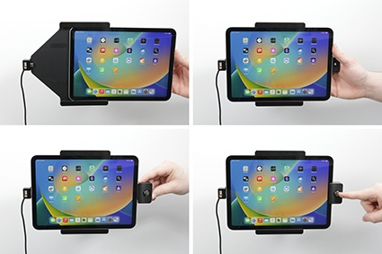 Brodit Halterung mit Schlüsselschloss, Apple iPad 10th Gen (A2696, A2757, A2777)/2025 A16 (A3354, A3355, A3356)