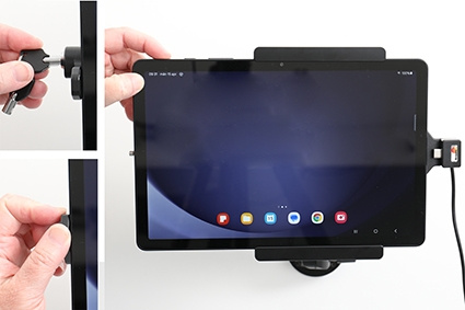 Brodit Halterung mit Schlüsselschloss, Samsung Galaxy Tab A9+ 11 SM-X210/SM-X215 LTE/SM-X216 5G
