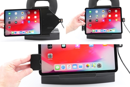 Brodit Halterung mit Federschloss, Apple iPad Air 11 (A2902, A2903, A2904)/Air 11 2025 M3 (A3266, A3267, A2370)/Air 4th Gen (A2072, A2316, A2324, A2325)/Air 5th Gen (A2588, A2589, A2591)/Pro 11 2018 (A1980, A2013, A1934, A1979)/Pro 11 2020 2nd Generation 