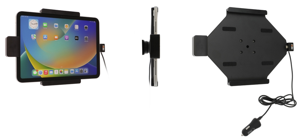 Brodit Halterung mit Federschloss, Apple iPad 10th Gen (A2696, A2757, A2777)/2025 A16 (A3354, A3355, A3356)