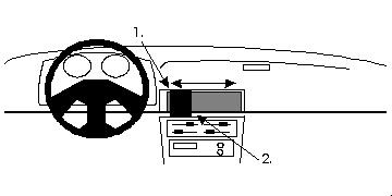 ProClip Montagehalterung Daihatsu Charade 91-93, zentriert
