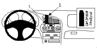 ProClip Montagehalterung Mitsubishi Colt 96-04/Lancer 96-03, zentriert