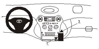 ProClip Montagehalterung Toyota Yaris 99-02/Yaris Verso 99-05, angewinkelt