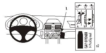 ProClip Montagehalterung Toyota MR2 Spyder 00-05, Abgewinkelt