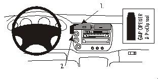ProClip Montagehalterung Honda Civic 4 Türen 01-05/Civic Hybrid 03-05, Zentriert