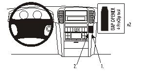 Kia Sorento 02-07, Abgewinkelt, Braune Holzverkleidung