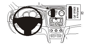 ProClip-Montagehalterung Dacia Logan/Sandero 13-15, zentriert