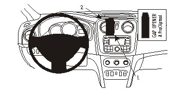 ProClip-Montagehalterung Dacia Lodgy 13-14, zentriert