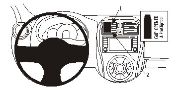ProClip-Montagehalterung Nissan Micra 14-15, zentriert