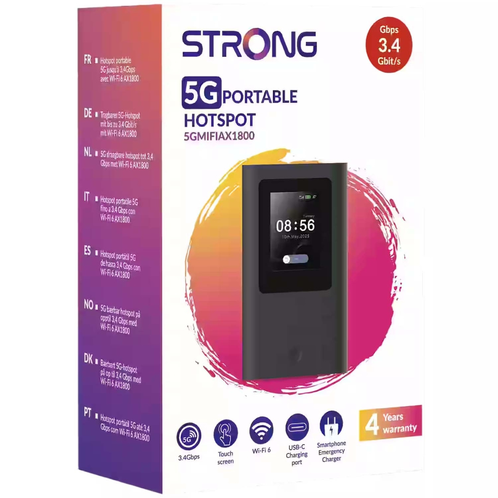 Strong 5GMIFIAX1800, tragbarer 5G-Hotspot mit Wi-Fi 6