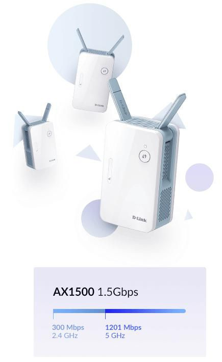 D-Link E15 AX1500 Mesh Range Extender, Repeater für WiFi-Netzwerke
