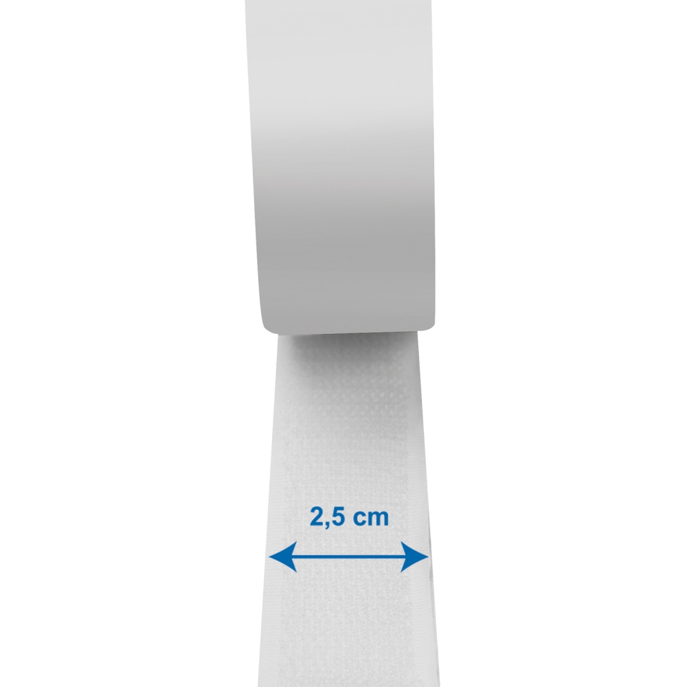 LogiLink Selbstklebendes Klettband 25 mm x 5 m, weiß