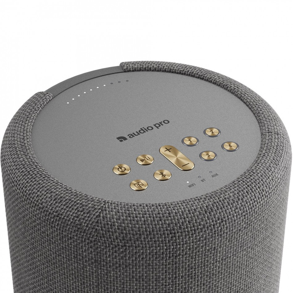 Audio Pro A10 MKII W, kompakter Multiroom-Lautsprecher mit WLAN, dunkelgrau Stück
