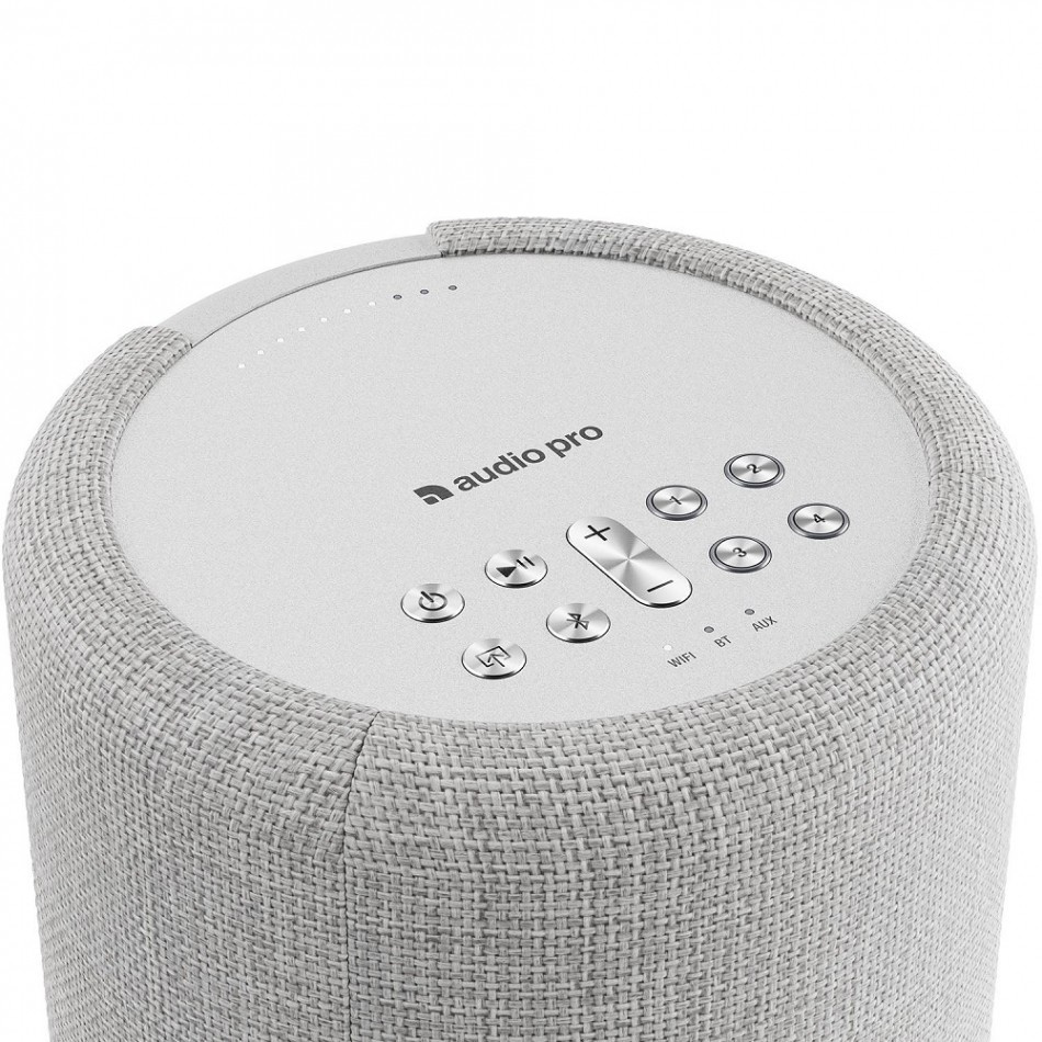 Audio Pro A10 MKII W, kompakter Multiroom-Lautsprecher mit WLAN, hellgrau Stück