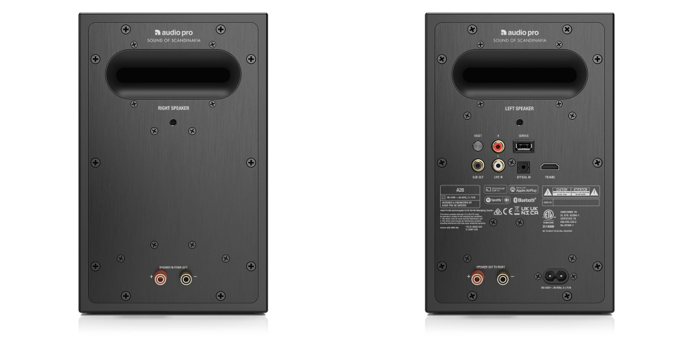 Audio Pro A28 Standlautsprecher mit WLAN, schwarzes Paar