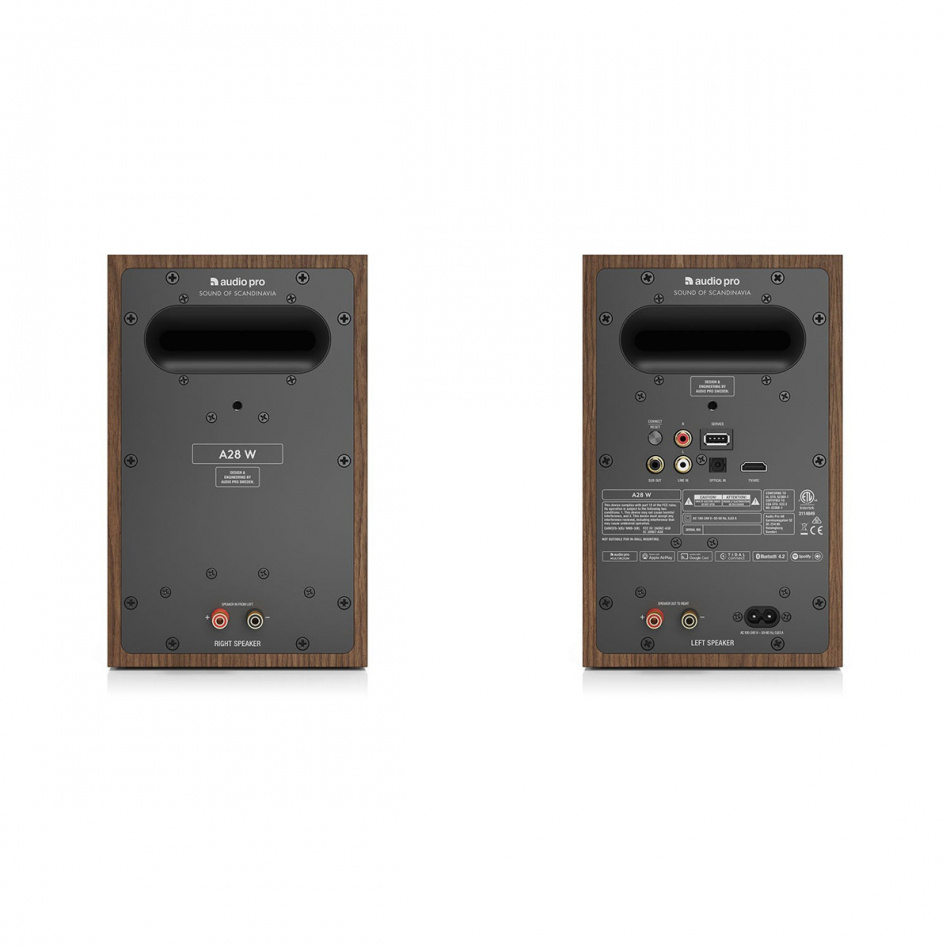 Audio Pro A28 W aktive Standlautsprecher mit Wi-FI, Nussbaum