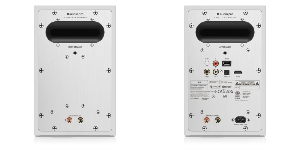 Audio Pro A28 Standlautsprecher mit WLAN, weißes Paar