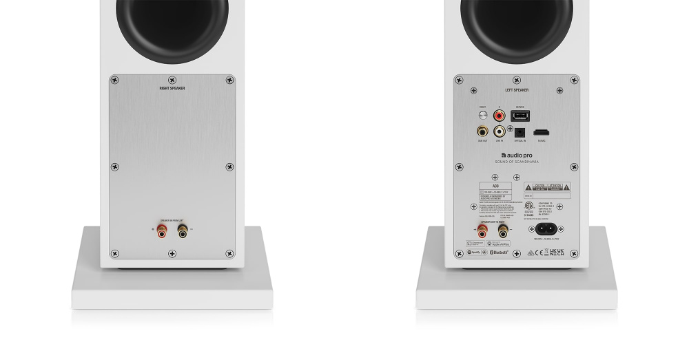 Audio Pro A38 aktive Standlautsprecher mit WLAN, weißes Paar