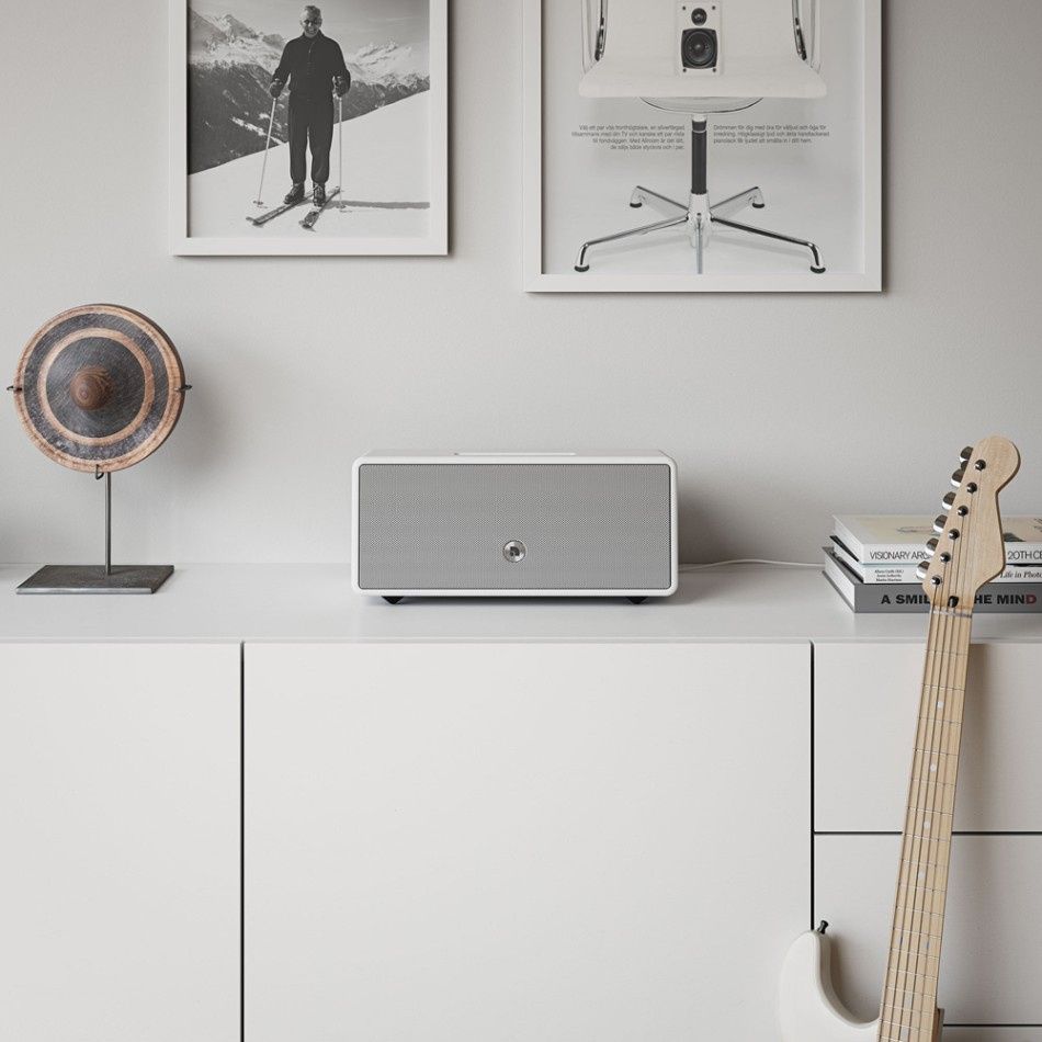 Audio Pro Drumfire D-2 W Lautsprecher mit Chromecast & AirPlay 2, weiß
