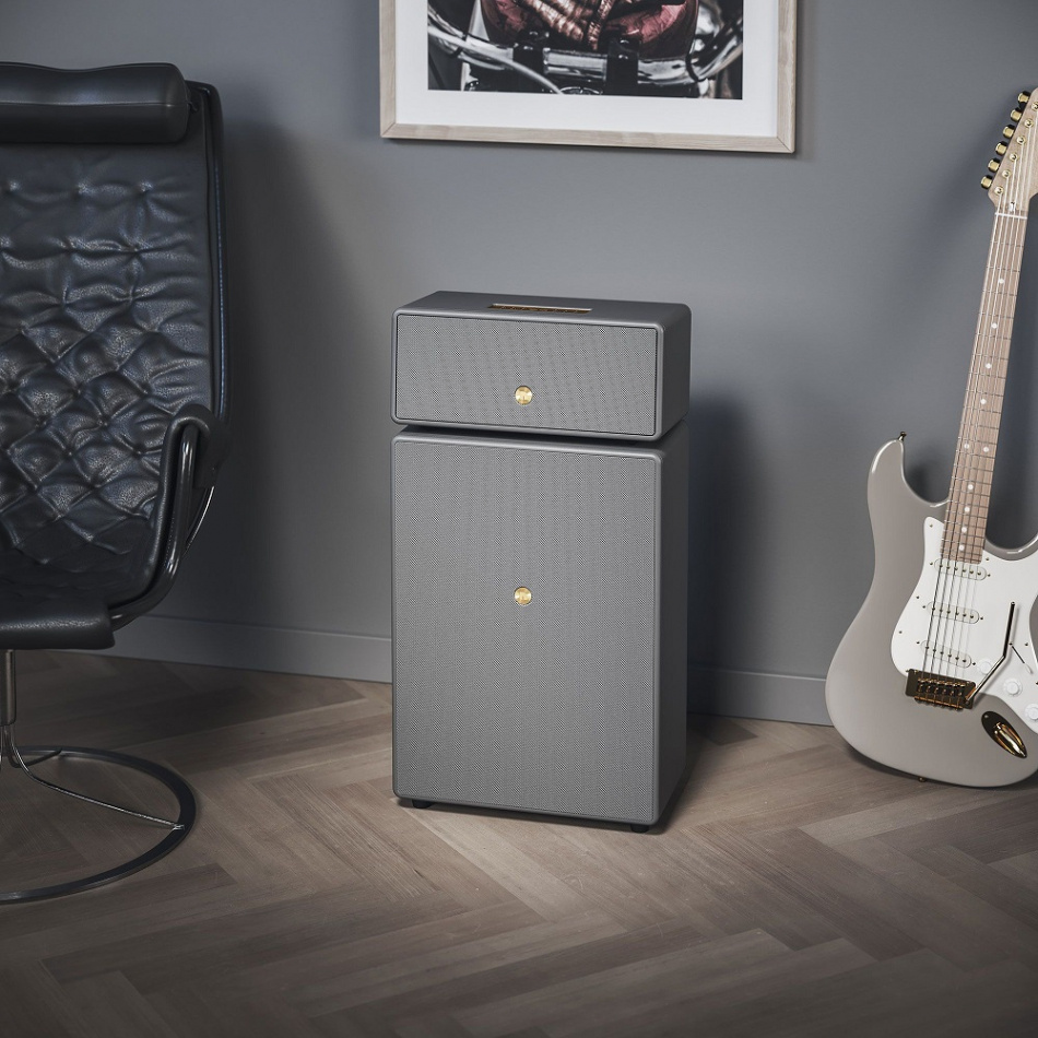 Audio Pro Drumfire II WLAN-Lautsprecher mit Google Cast & AirPlay 2, grau