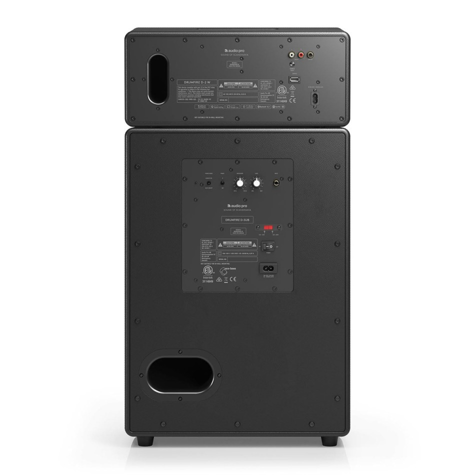Audio Pro Drumfire II W Wi-Fi-Lautsprecher mit Google Cast & AirPlay 2, schwarz