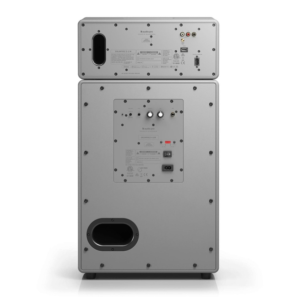 Audio Pro Drumfire II W Wi-Fi-Lautsprecher mit Google Cast & AirPlay 2, grau