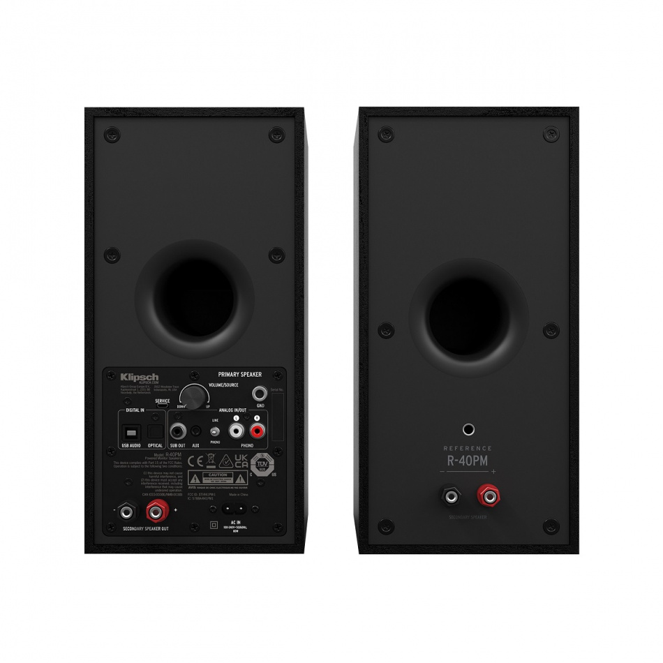 Klipsch R-40PM aktiver Lautsprecher mit Bluetooth, schwarzes Paar