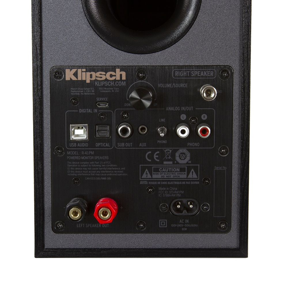 Klipsch R-41PM aktiver Lautsprecher mit Bluetooth, schwarzes Paar
