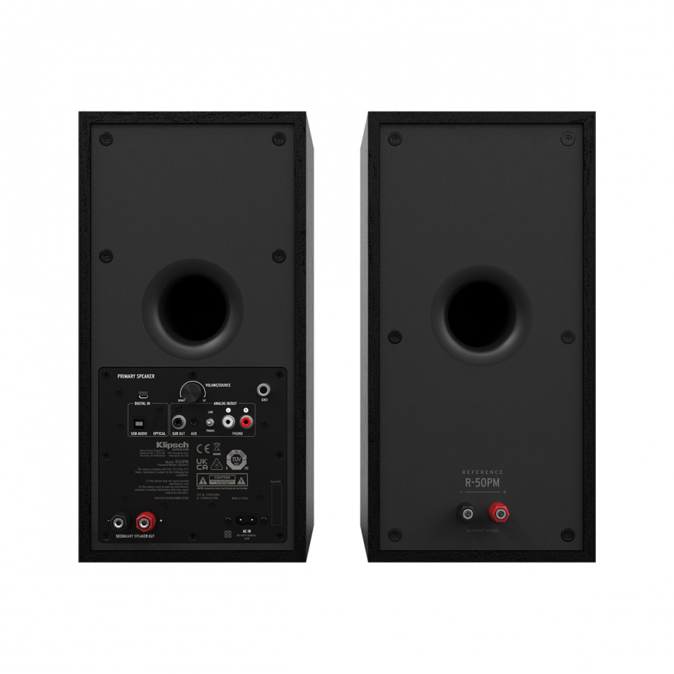 Klipsch R-50PM aktiver Lautsprecher mit Bluetooth, schwarzes Paar