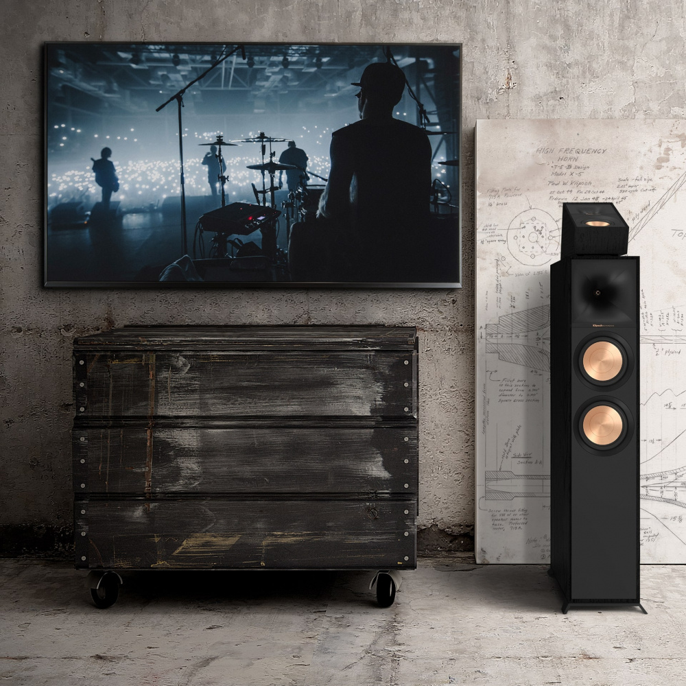 Klipsch R-600F Standlautsprecher, schwarzes Paar