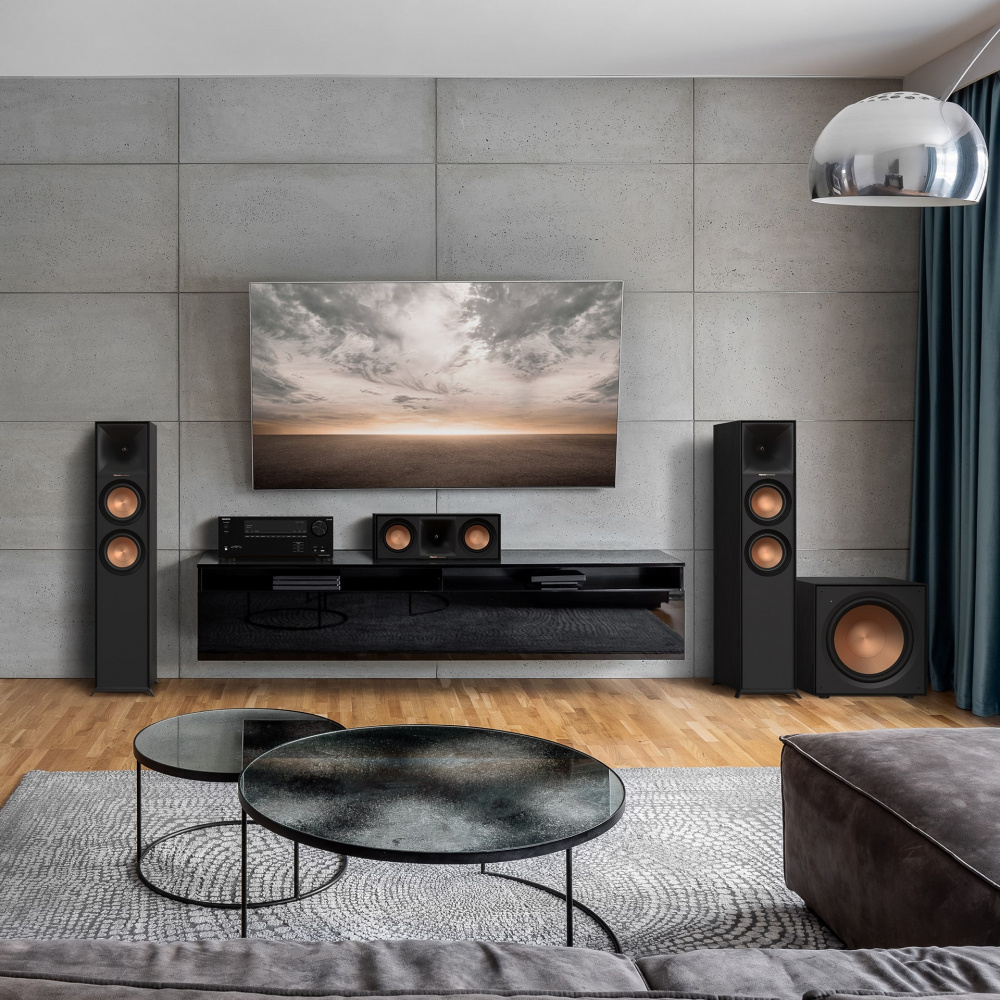 Klipsch R-605FA Standlautsprecher mit Dolby Atmos, schwarzes Paar