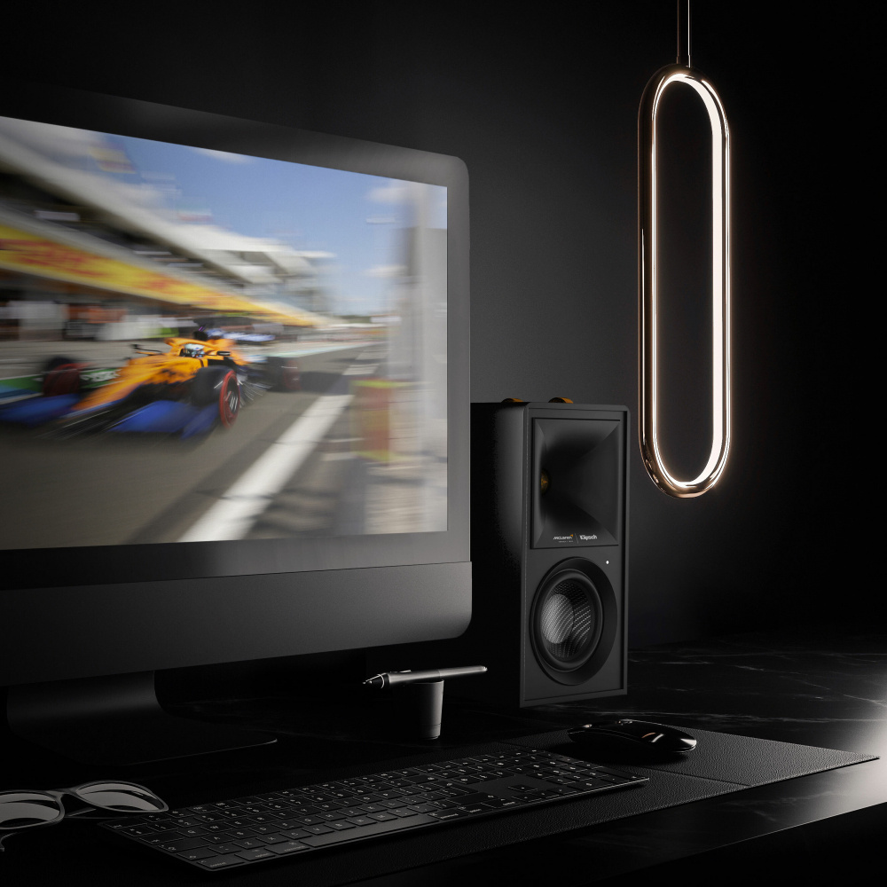 Klipsch The Fives McLaren Edition aktive Lautsprecher mit HDMI, Schwarz