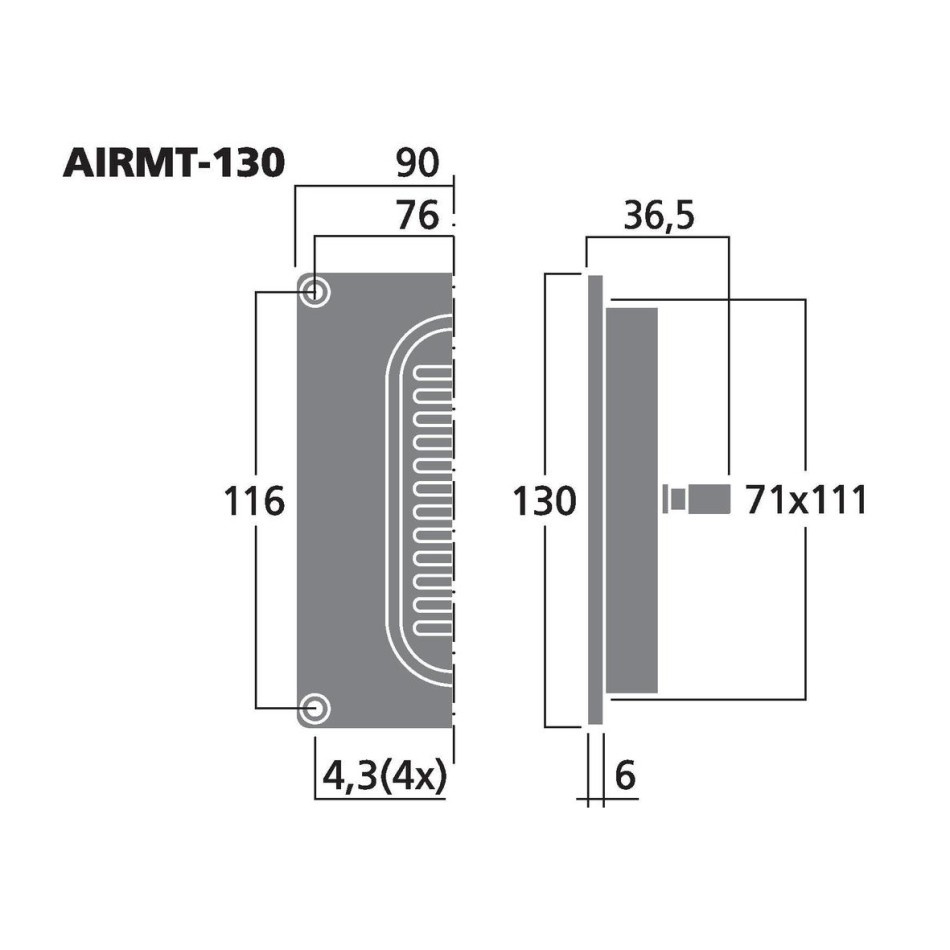 Monacor AIRMT-130, AMT-Bändchenhochtöner, 8 ohm