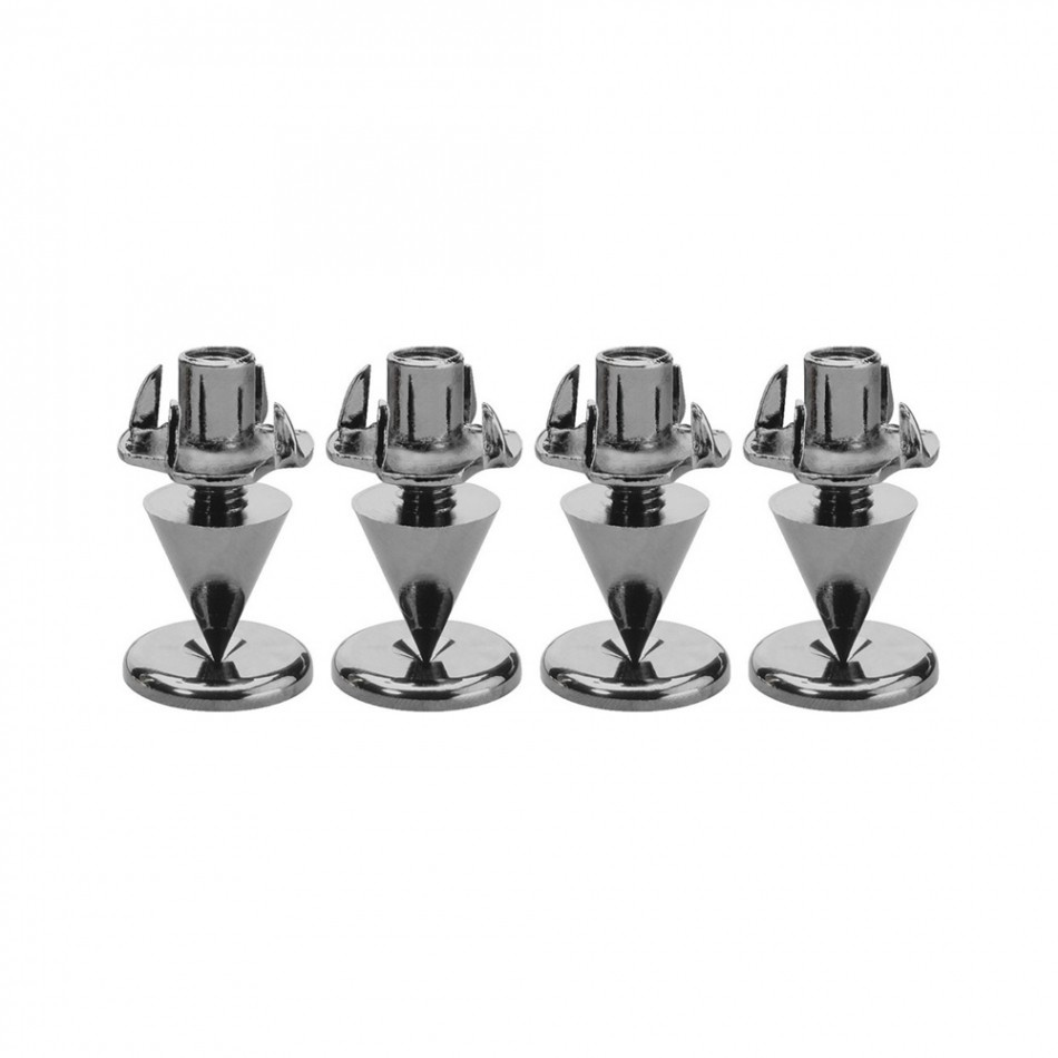 Monacor SPS10-Black Chrome Lautsprecher-Spikes aus Metall, 4er-Pack