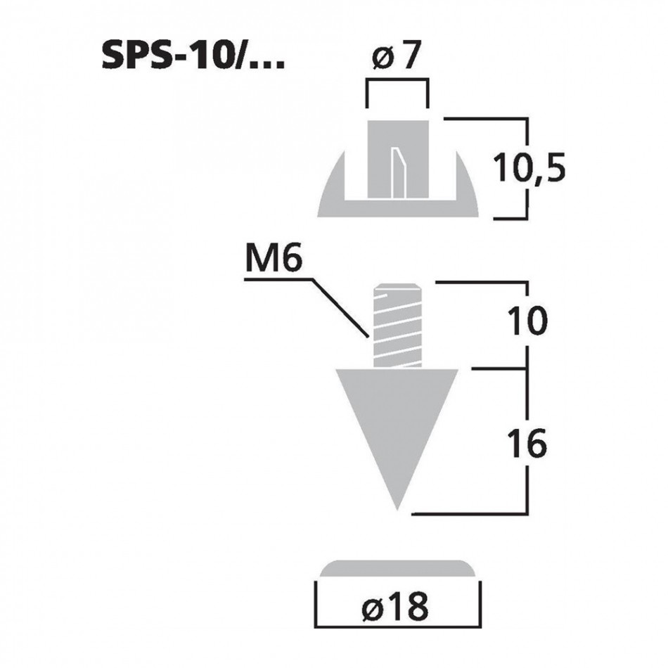 Monacor SPS10-Black Chrome Lautsprecher-Spikes aus Metall, 4er-Pack