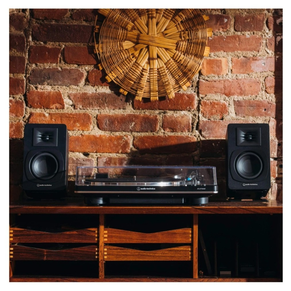 Audio Technica AT-SP3X aktive Stereolautsprecher, schwarzes Paar