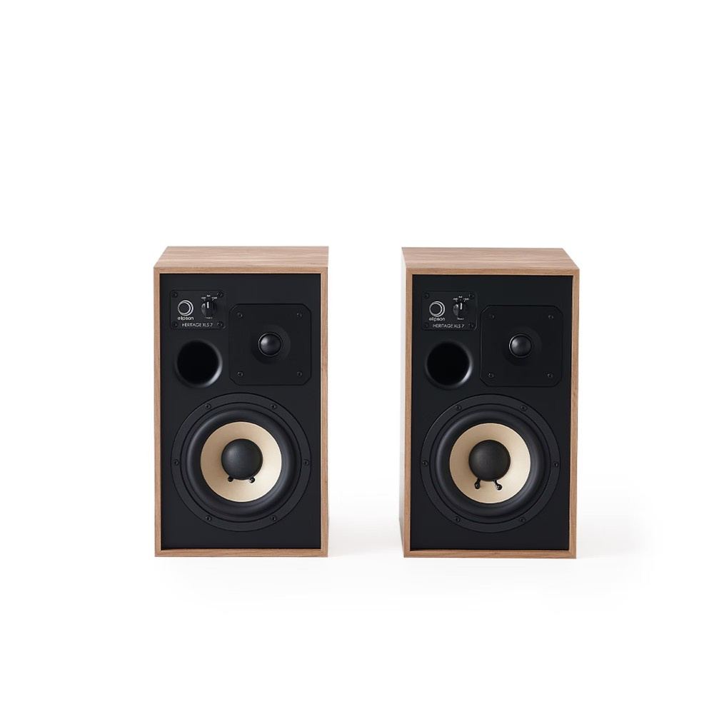 Elipson Heritage XLS7 retro-inspirierte Regallautsprecher, helles Eichenpaar