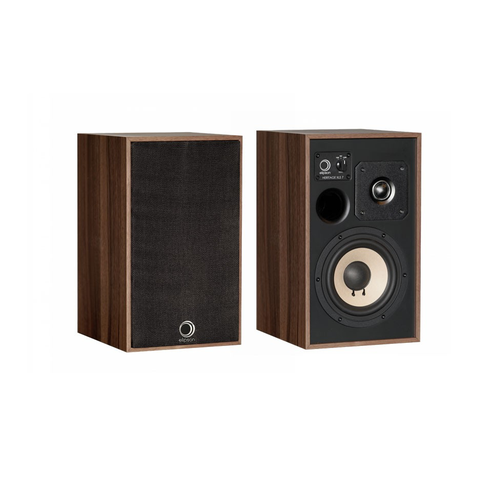 Elipson Heritage XLS7 retro-inspirierte Regallautsprecher, Walnuss, Paar