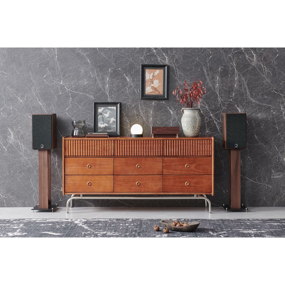 Elipson Heritage XLS7 retro-inspirierte Regallautsprecher, Walnuss, Paar