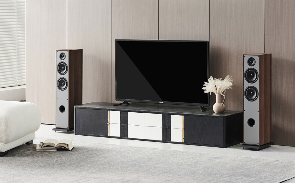 Elipson Horus 11F Standlautsprecher Walnut/Dark Grey, Paar