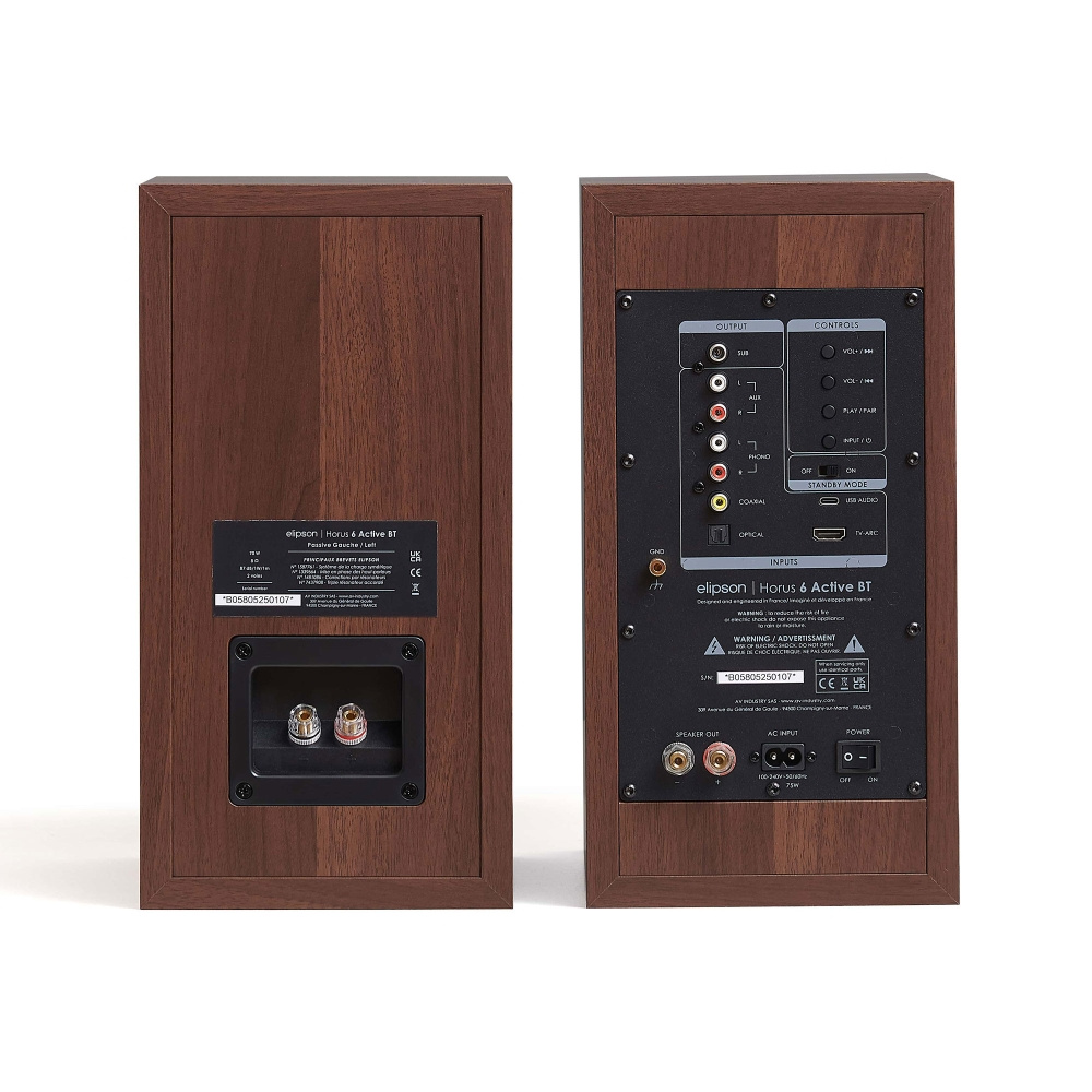 Elipson Horus 6 Active BT Walnut/Dark Grey, Paar