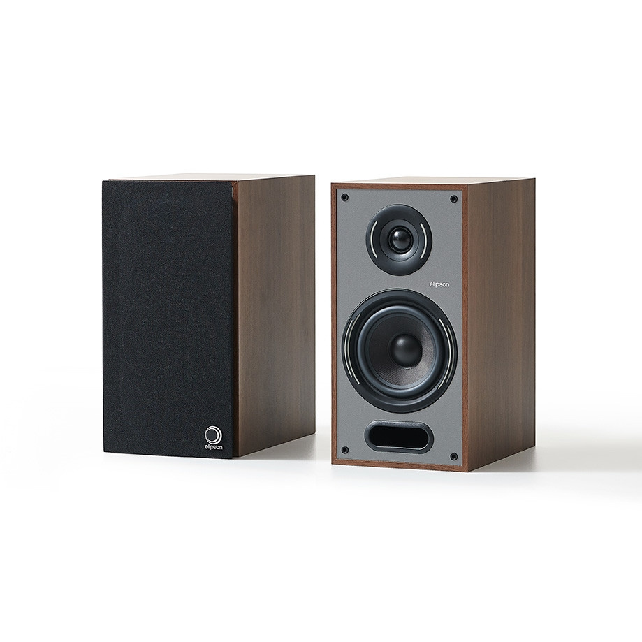 Elipson Horus 6B Regallautsprecher Walnut/Dark Grey, Paar