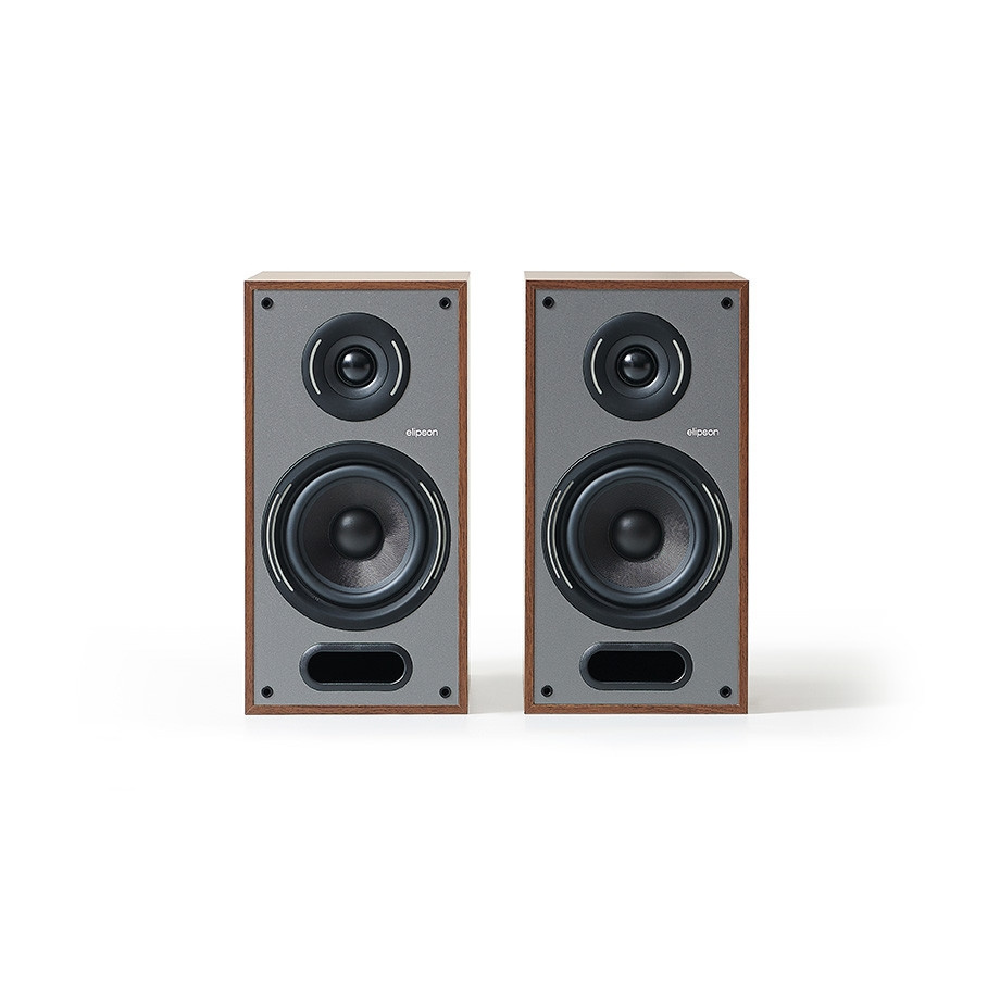 Elipson Horus 6B Regallautsprecher Walnut/Dark Grey, Paar