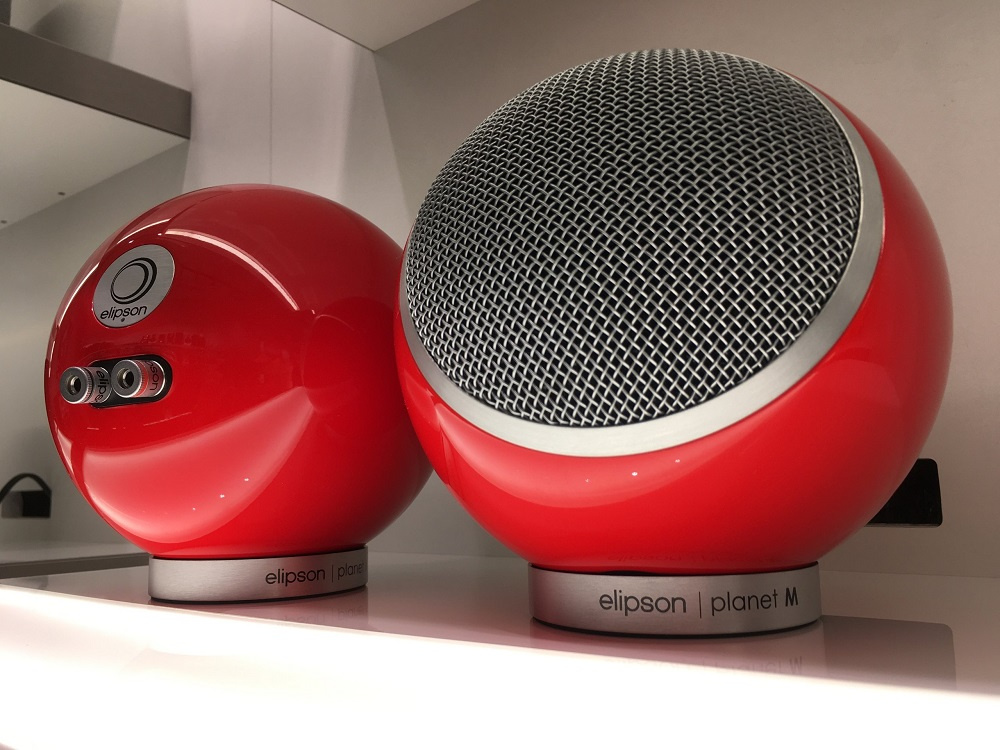 Elipson Planet M Kugellautsprecher, rotes Paar